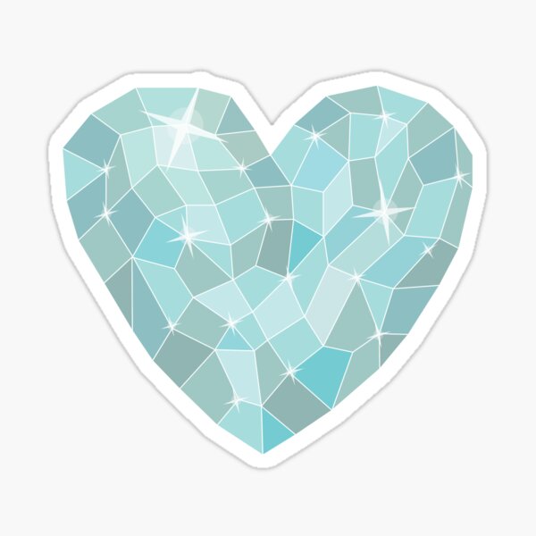 Frozen heart in Abstract triangles - polygons style Sticker