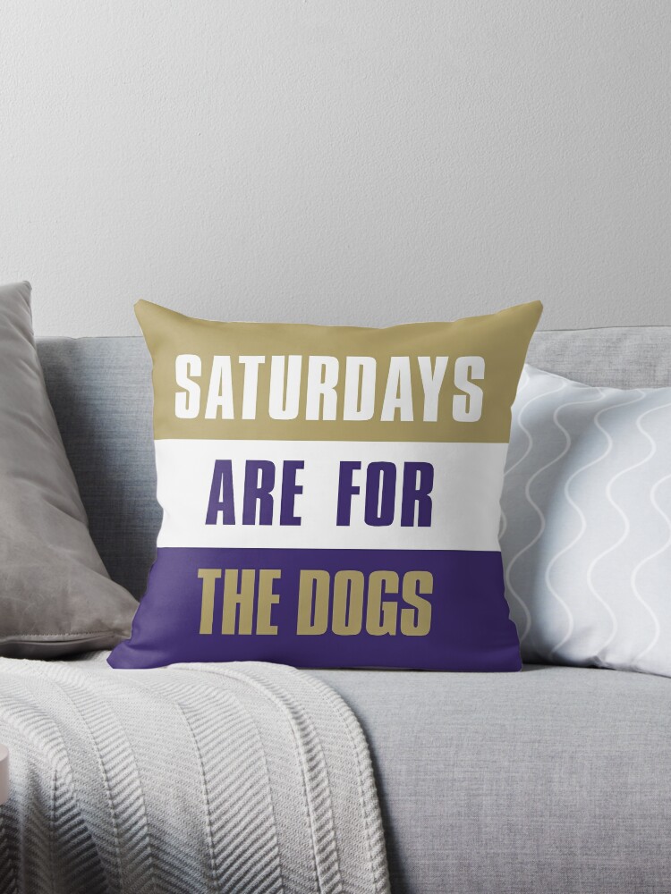 Saturdays Are For The Dogs James Madison University Harrisonburg Virginia Throw Pillow By Elhefe