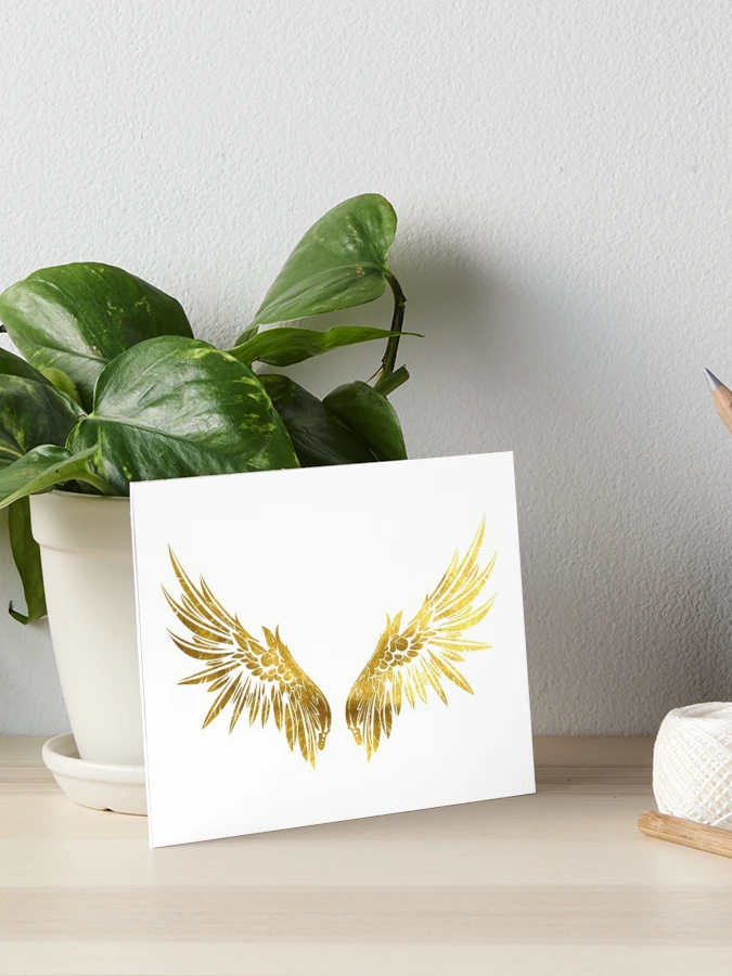 Gold Angel Wings Art Board Print for Sale by Wannabe Art