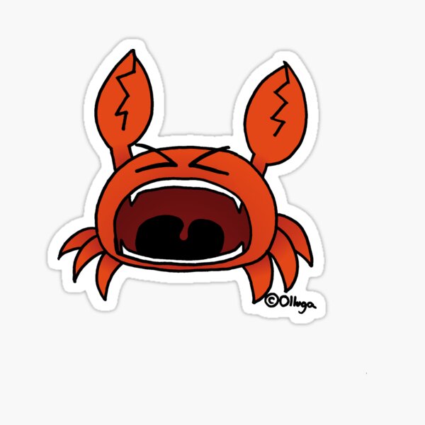 &ldquo;Angry Crab&rdquo; Sticker by Olluga | Redbubble