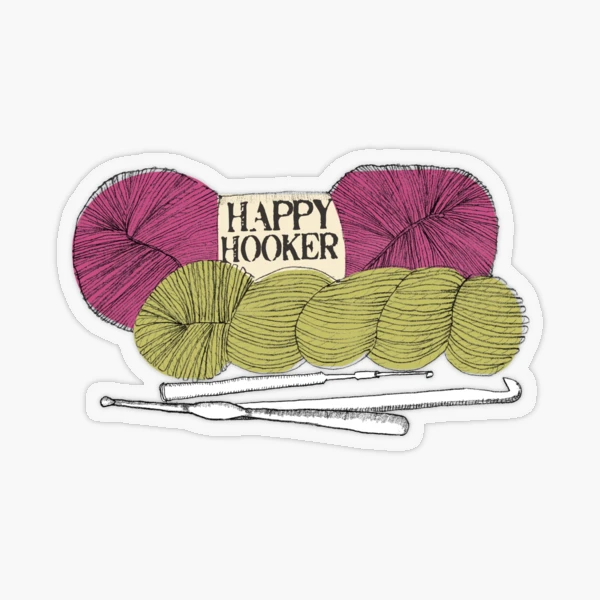 happy hooker crochet hook yarn hank skein | Sticker