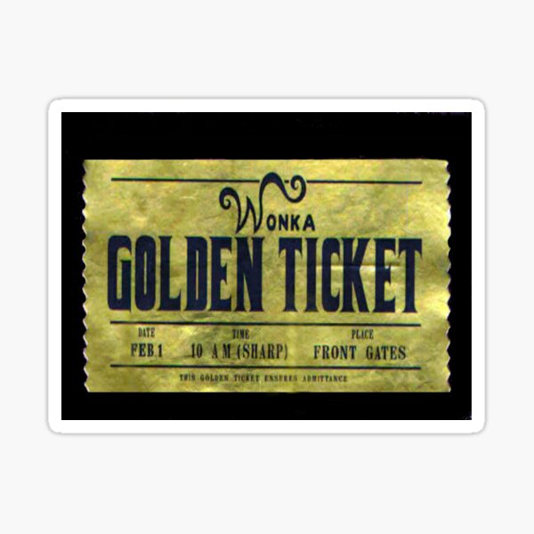 willy wonka golden ticket Sticker