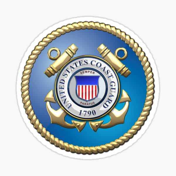 Item preview, U.S. Coast Guard - USCG Emblem 3D on Blue Velvet designed and sold by Serge Averbukh Art Studio.