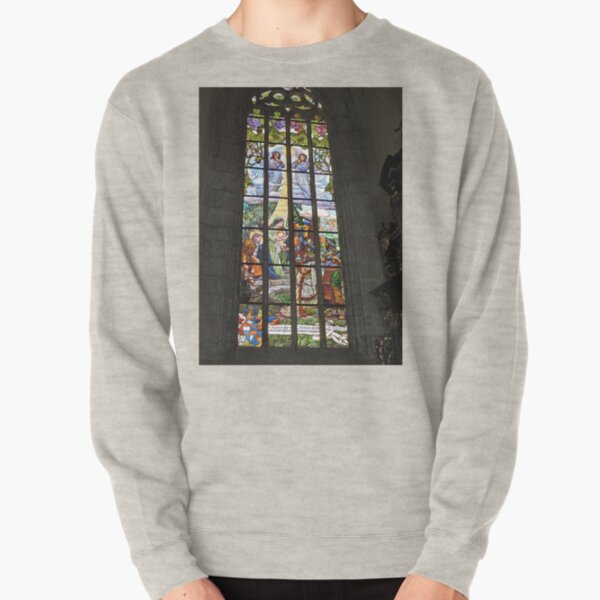 St Barbara's cathedral, Kutna Hora, stained glass window Pullover Sweatshirt