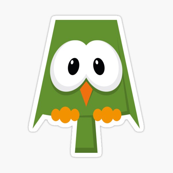 eule grün, owl Sticker