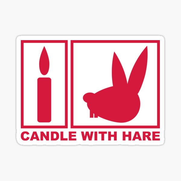 Candle with Hare - Handle with Care Sticker