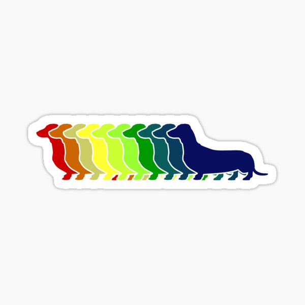 Dachshund Lovers - Rainbow Doxie Sticker