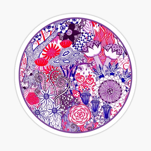 Floral Jungle Purple Sticker