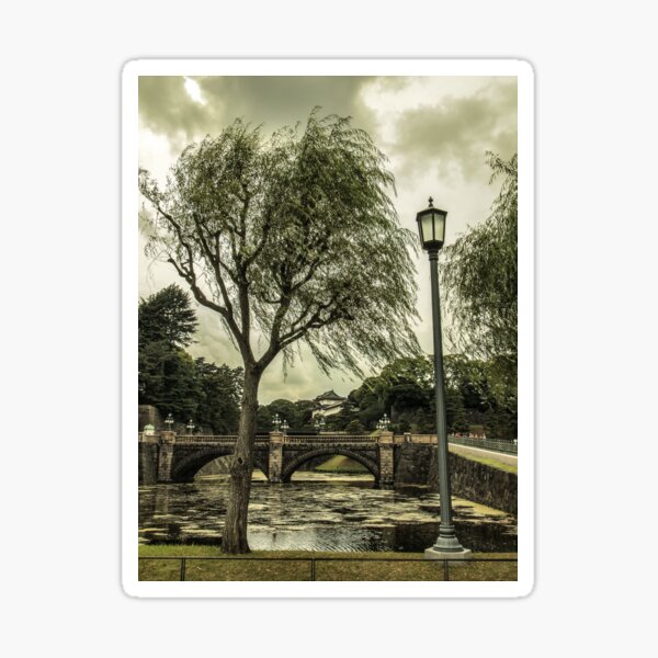 Tokyo Castle under Storm Sticker