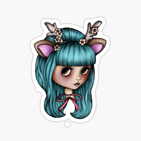 Cactus Desert Blythe Doll Vinyl Holographic Sticker Cactus Desert Blythe Doll Vinyl Holographic Sticker