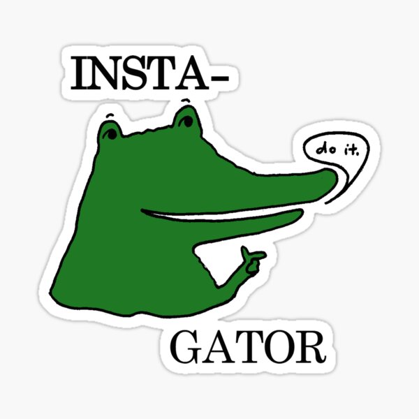 Vista previa del artículo con la obra «Inst (i) gator 2.0», diseñado y vendido por Rosie Sherman.