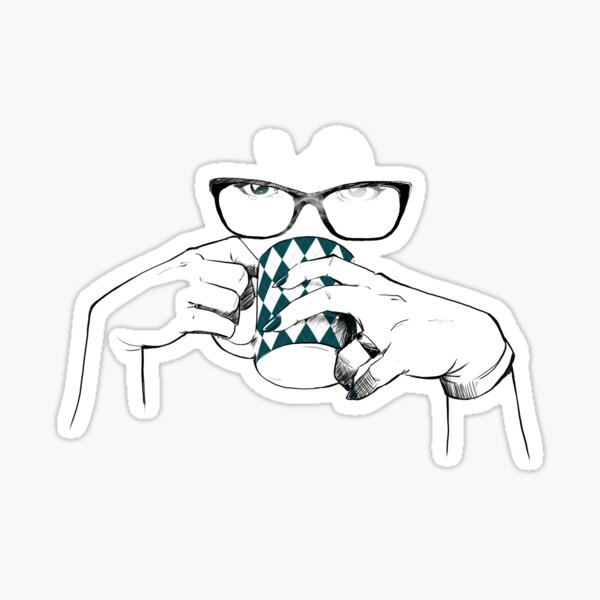 Coffee and Glasses Sticker