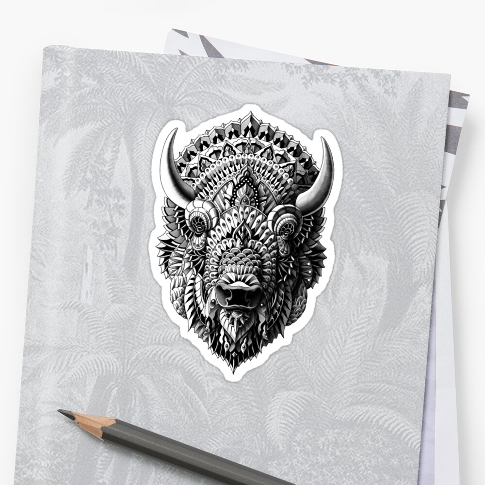 Bison Sticker By Bioworkz Redbubble