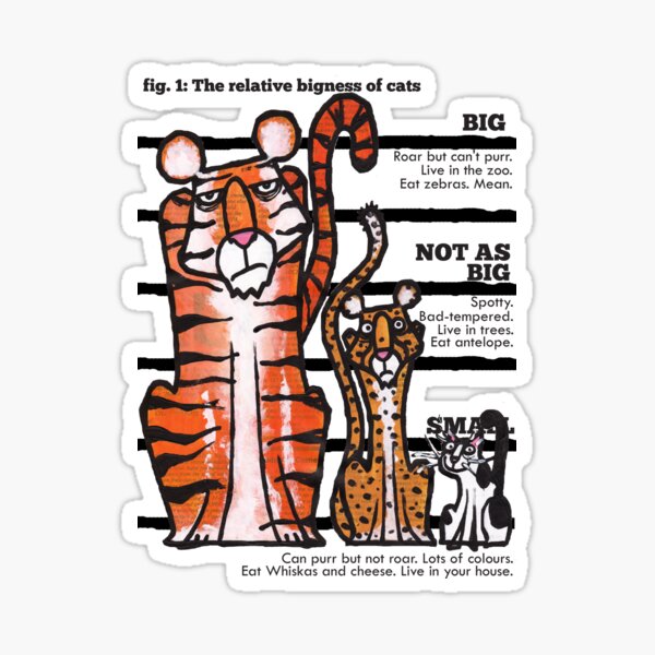 Bigness of cats top Sticker