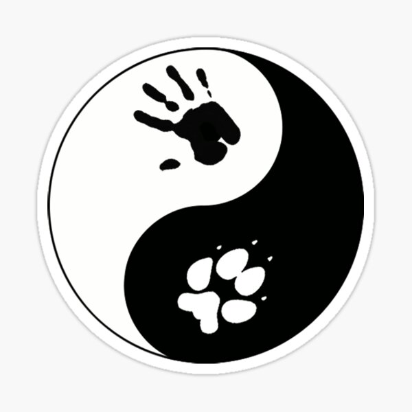 Bear Therian Ying Yang Sticker (Square) Bear Therian Ying Yang