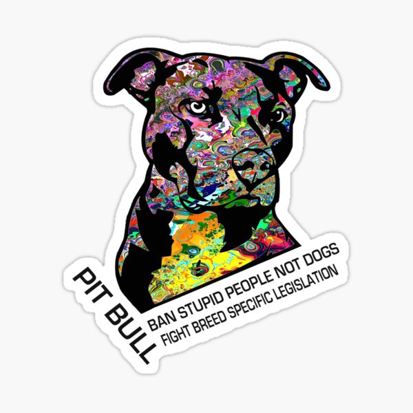 Silly Pit Bull Puppy Sticker by Sad Zebra - Art by Nikiya