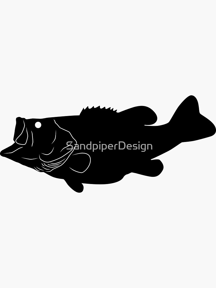 Largemouth Bass Fish Silhouette (Black) | Sticker