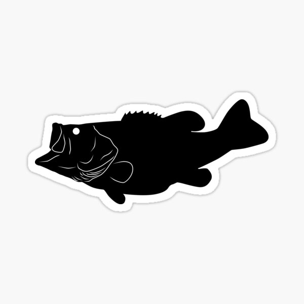 Largemouth Bass Fish Silhouette (Black)