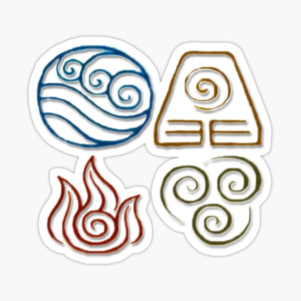 Jumbo Avatar the Last Airbender Elemental Stickers – Atrela Designs