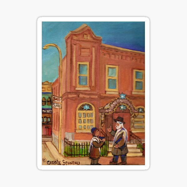 Item preview, JEWISH HERITAGE AND CULTURE RABBI AND STUDENT IN FRONT OF SYNAGOGUE MONTREAL BAGG STREET designed and sold by Carole  Spandau.