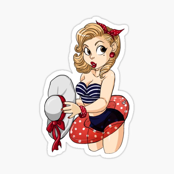 "Sexy pin up beach " Sticker by masaya90 Redbubble
