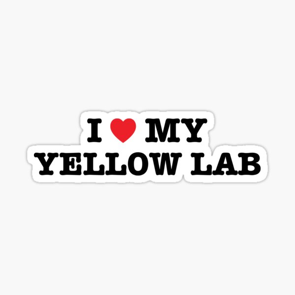 I Heart My Yellow Lab Sticker