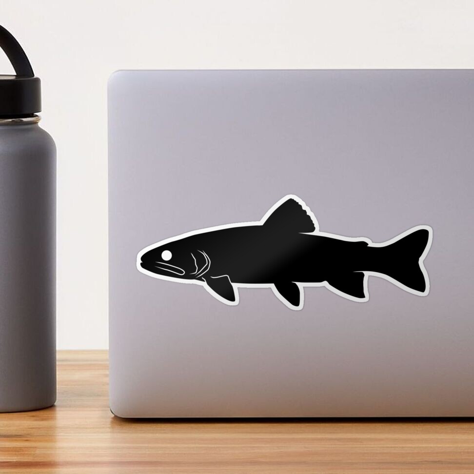 Trout Fish Silhouette (Black) Sticker for Sale by SandpiperDesign