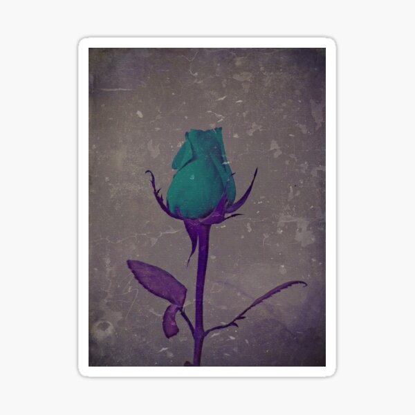 Item preview, Fantasy Teal and Purple Rose Bud Art designed and sold by adriturner.