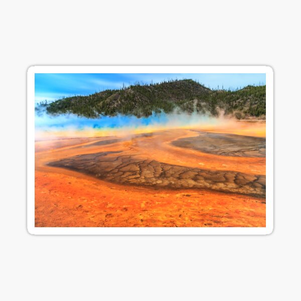 Grand Prismatic shores of steaming color Sticker