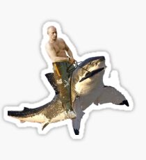 Pegatina Putin montando un tiburón