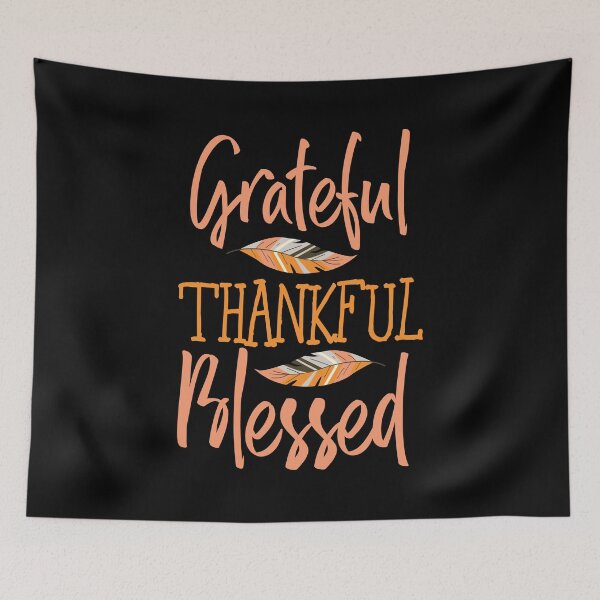 Item preview, Grateful Thankful Blessed Feather Thanksgiving Day designed and sold by BUBLTEES.