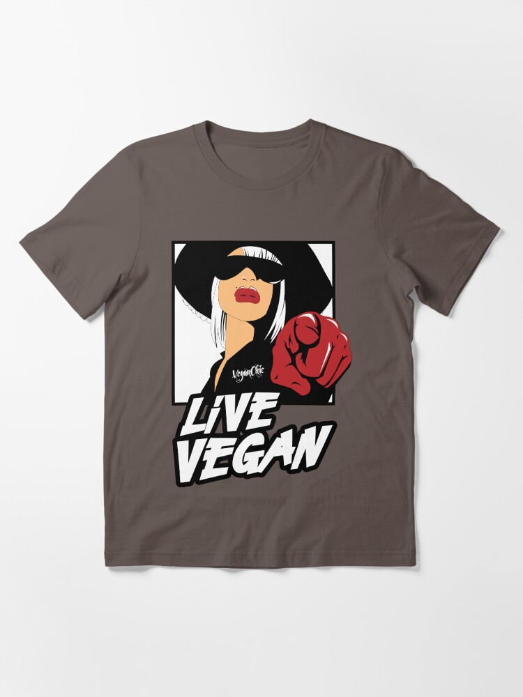 Alternate view of VeganChic ~ Live Vegan Essential T-Shirt