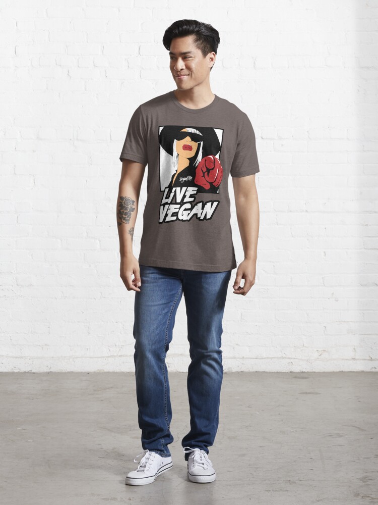 Alternate view of VeganChic ~ Live Vegan Essential T-Shirt