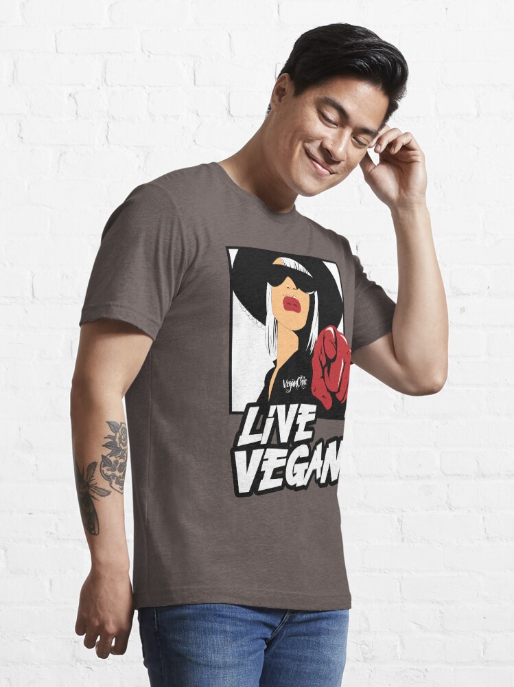 Alternate view of VeganChic ~ Live Vegan Essential T-Shirt