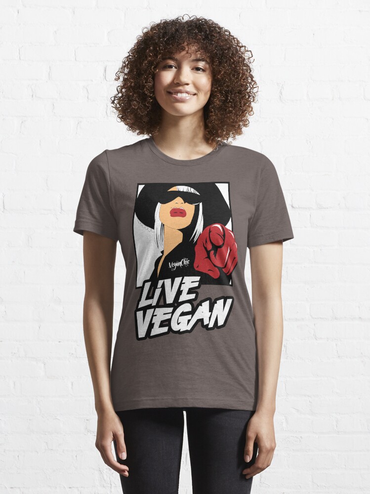 Alternate view of VeganChic ~ Live Vegan Essential T-Shirt
