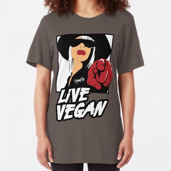 VeganChic ~ Live Vegan Slim Fit T-Shirt