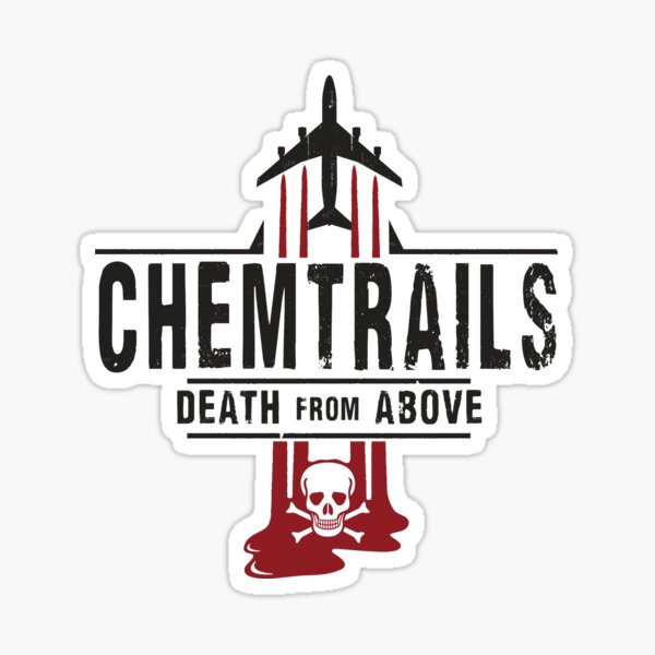 Jet Chemtrails Red & Grey Logo Sticker