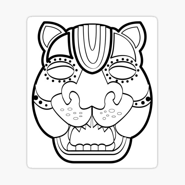 Mayan Jaguar mask " Sticker for Sale Deanozoff | Redbubble