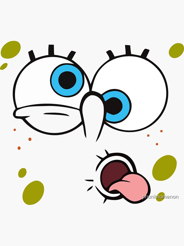 Spongebob funny face Sticker for Sale by stickers--Hakim