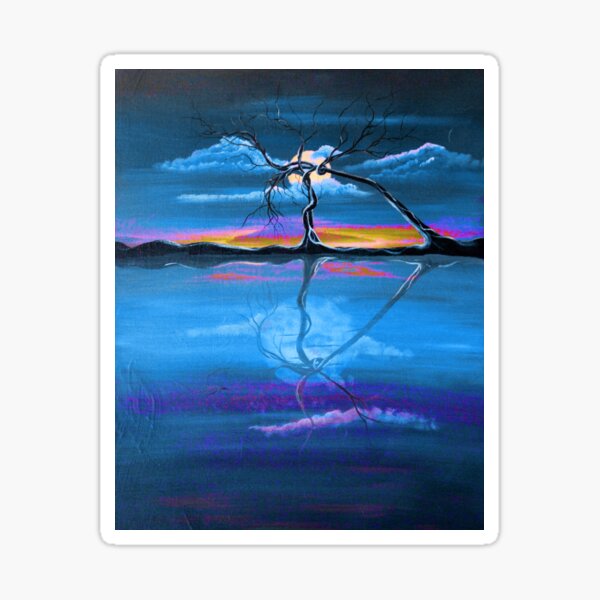 Original Blue Reflection landscape by ANGIECLEMENTINE Sticker