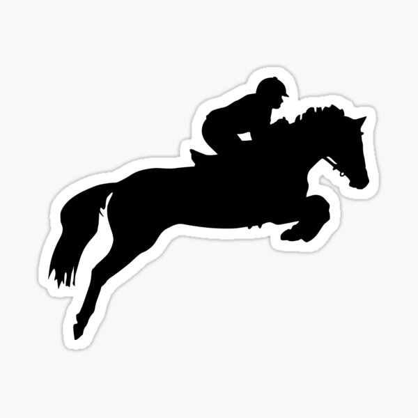Horse Jumper Design in Black Sticker