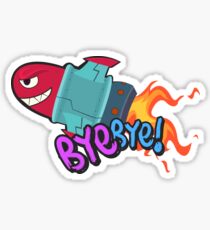 Super Mega Death Rocket says "Bye, Bye!" Sticker