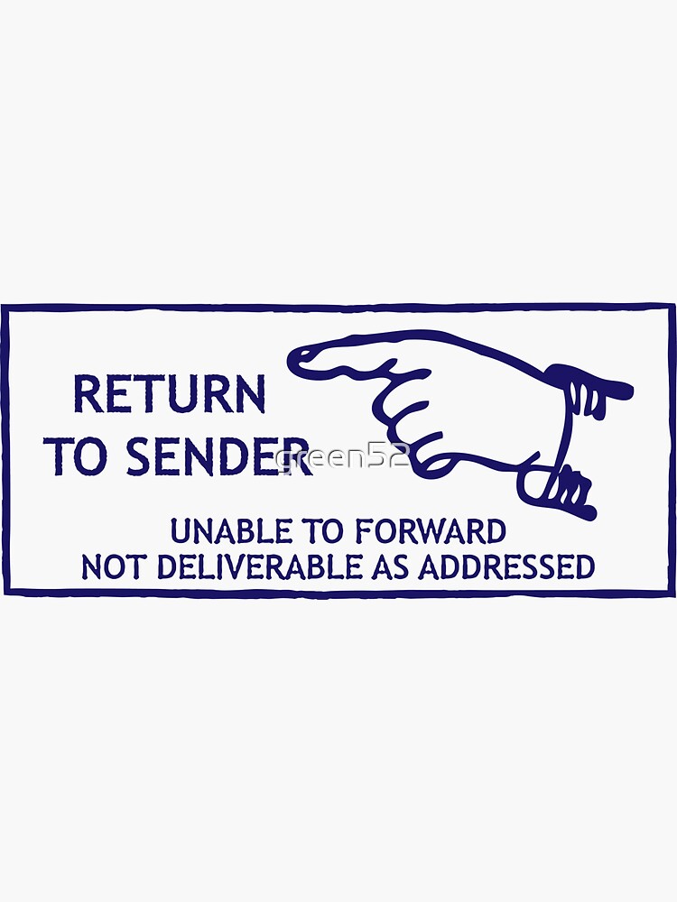 “Postage Stamp. Return to Sender” Sticker for Sale by green52 | Redbubble