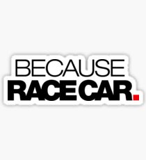 BECAUSE RACE CAR (2) Sticker