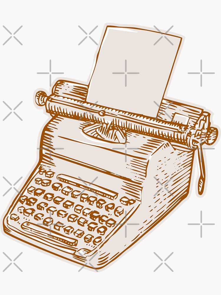 "Vintage Old Style Typewriter Etching" Sticker for Sale by patrimonio