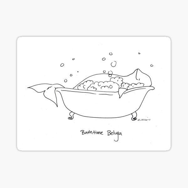 Bathtime Beluga Sticker