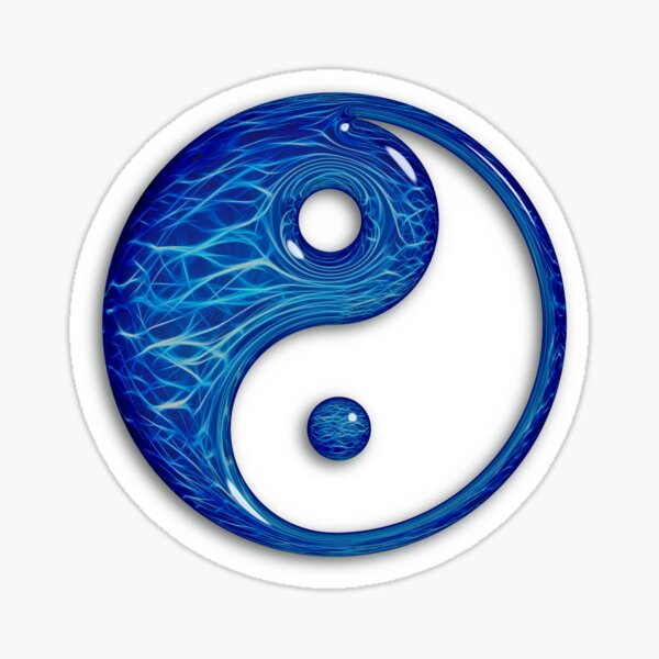 Aperçu de l'œuvre Blue Glass Yin Yang Symbol créée et vendue par TigerLynx.