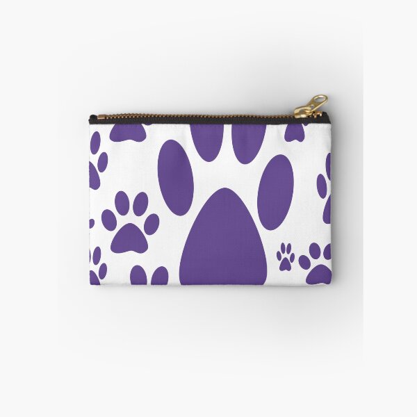 Item preview,  COLOR OF THE YEAR 2018 ULTRA VIOLET- PAW PRINTS WALKING ALL OVER PATTERN IN DIFFERENT SIZE ANIMAL FEET designed and sold by ozcushions.