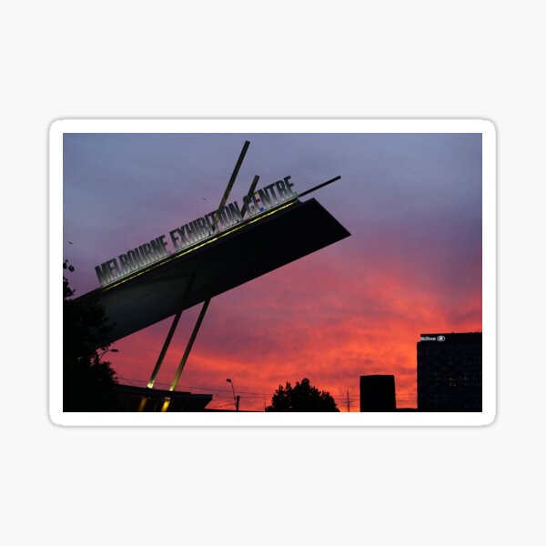 Melbourne Exhibition Centre at Dusk Sticker