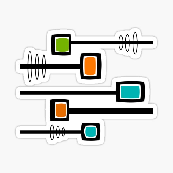 Mid-Century Modern Abstract Sticker
